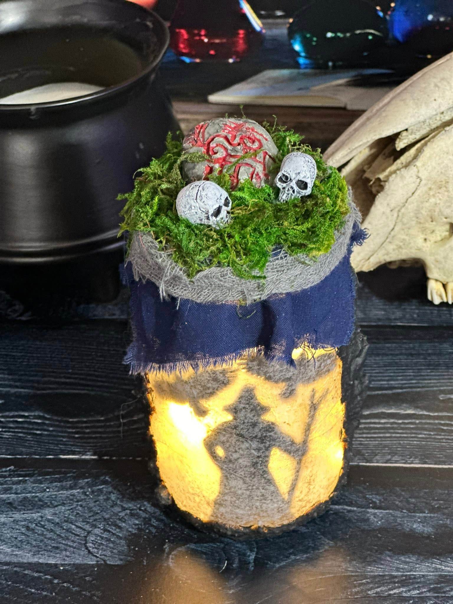 Odin light jar illuminated altar piece by Loren Morris, Primitive Witchery