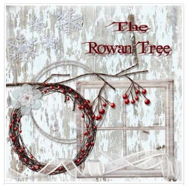 The Rowan Tree illustration with berries and wreath